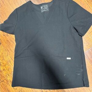 Figs Technical Collection Black V-Neck Top